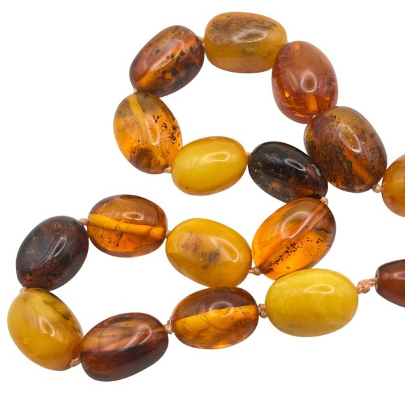 Vintage Baltic Amber Necklace 41.7g  Butterscotch Honey Cognac Barrel Clasp  24" - Picture 14 of 15